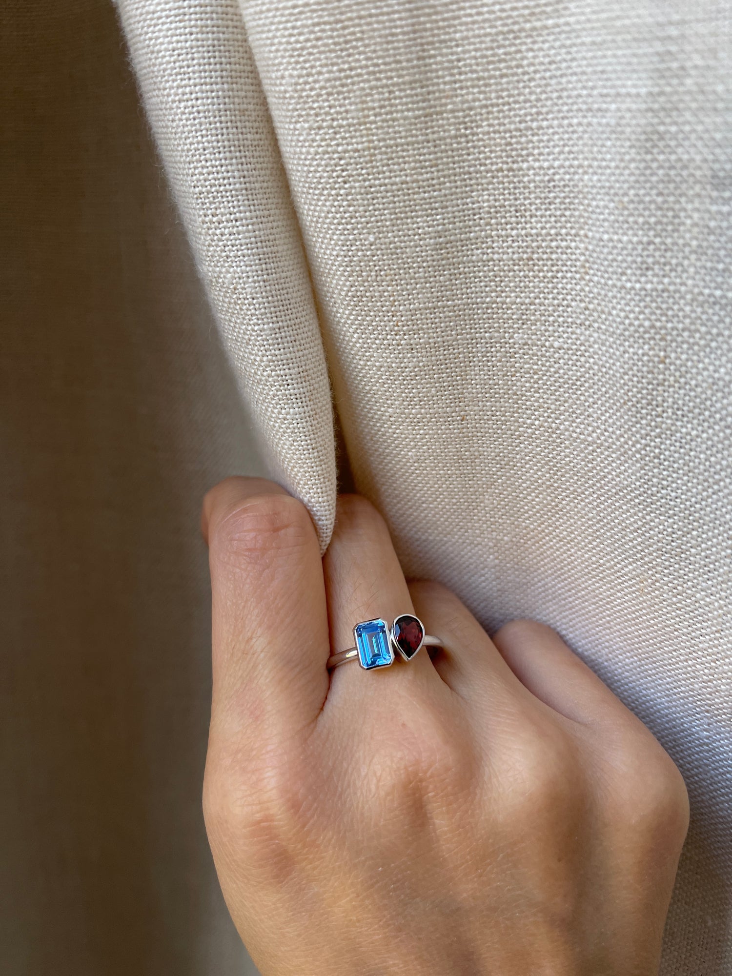 Raw Milky aquamarine ring, Gold filled ring, cocktail ring, gemstone r –  Artisan Look